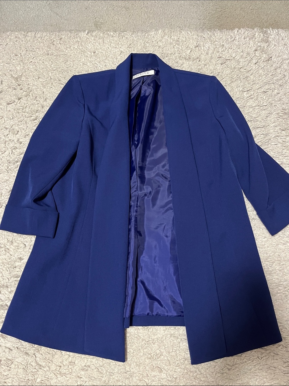 Kasper royal blue Open-Front Blazer Jacket